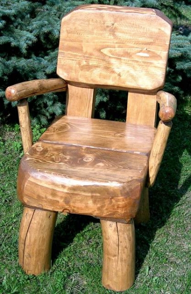 Fotel ogrodowy z podłokietnikami - lite drewno