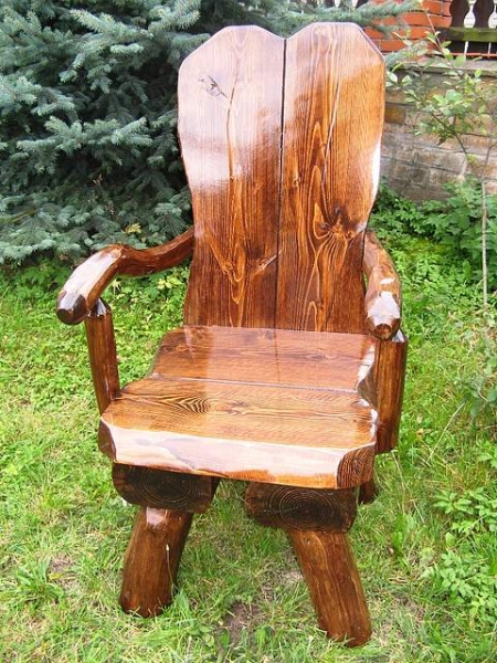 Fotel ogrodowy z podłokietnikami - lite drewno (produkt patentowy)